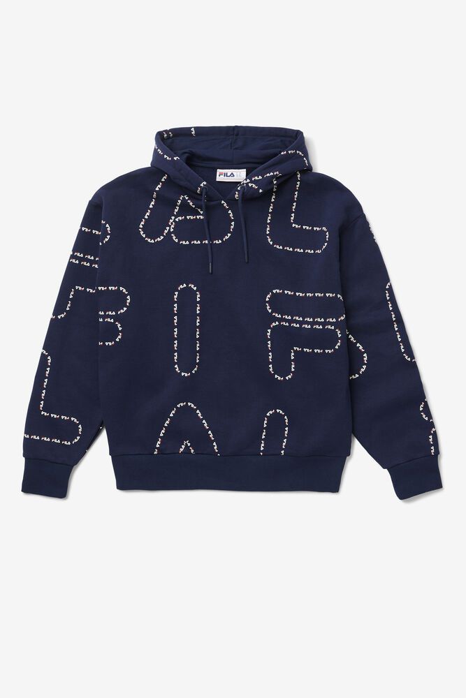 Fila Bedford Hoodie Navy - Mens - 28401HEUV